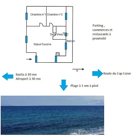 Apartment De Charme, T3, Situation Ideale, Pieds Dans L'eau, Cap Corse La Vasina